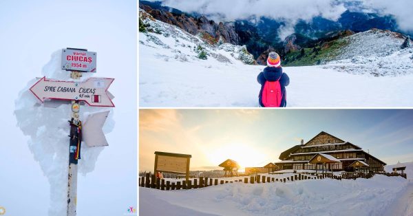 Drumetie de iarna pe Masivul Ciucas, cu stanci spectaculoase, paduri acoperite de zapada si panorame spre Brasov si Cheia.