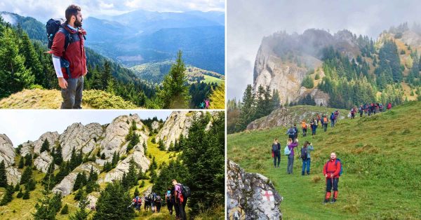 Grupa HSS pe traseu montan spre Varful Gropsoarele, Cabana Muntele Rosu, 8 noiembrie