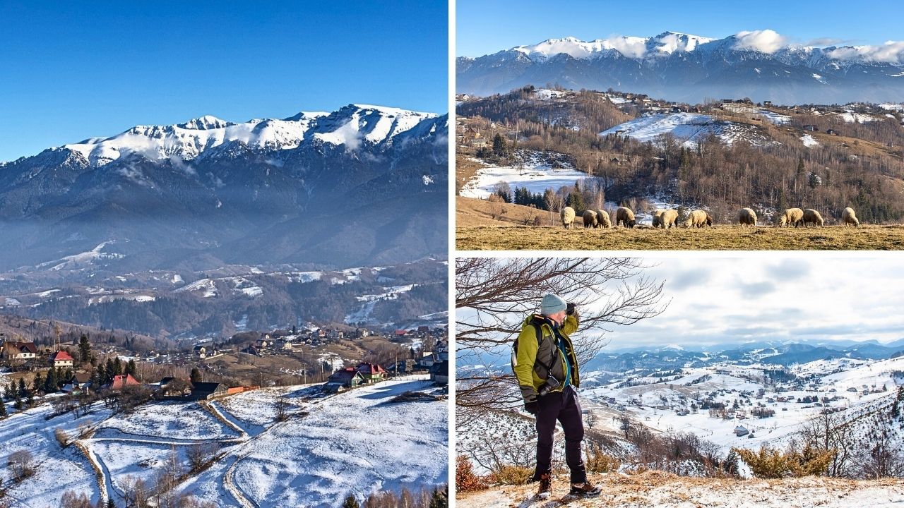 Drumetie de iarna in Sirnea, Pestera si Magura, peisaje montane din Piatra Craiului acoperite de zapada